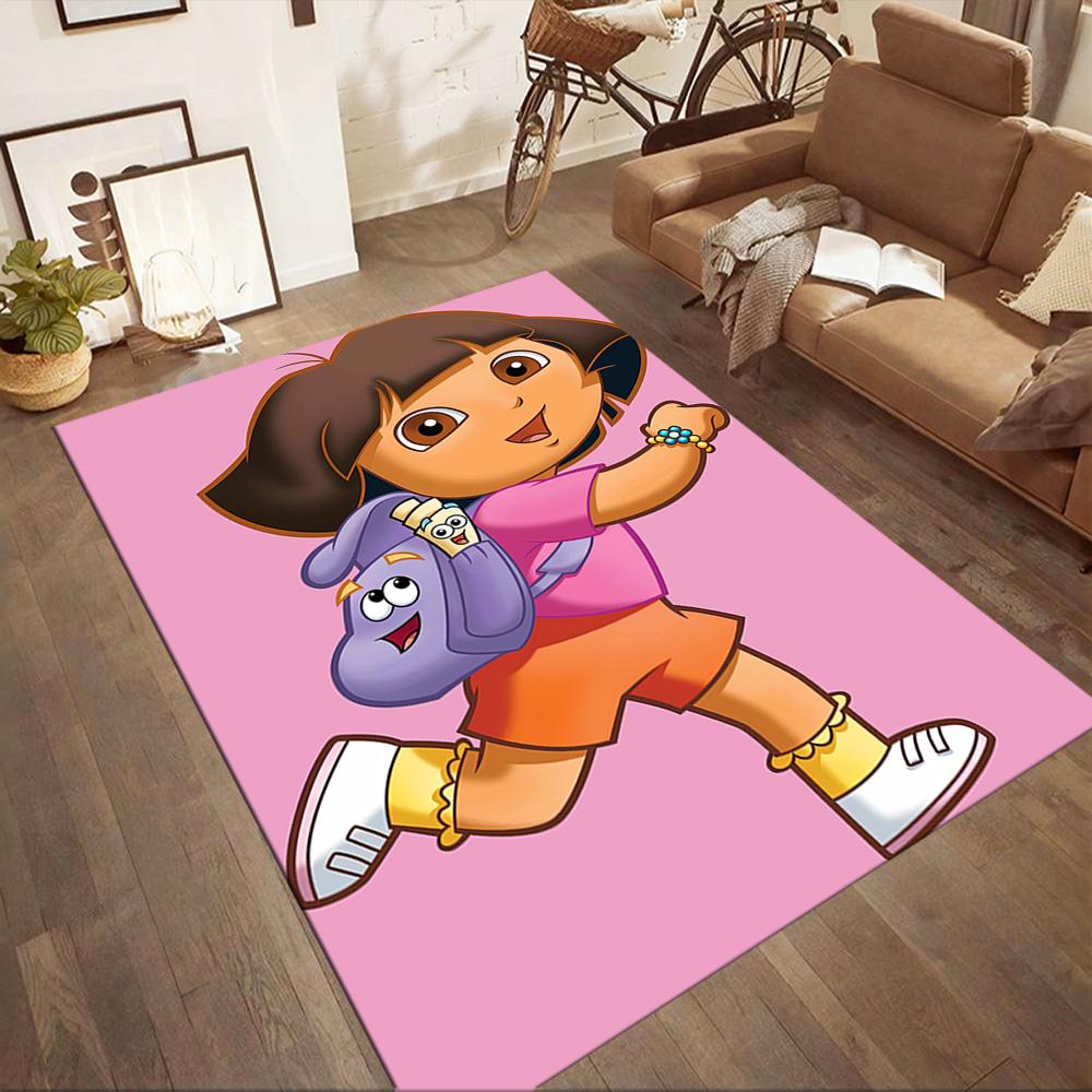 Dora And Boots Adventure Square rugs are a great choice for living rooms, bedrooms, home décor, and as gifts.