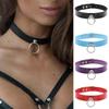 Harajuku Soft Girl O-ring Choker Necklace - Punk Gothic PU Leather Chain