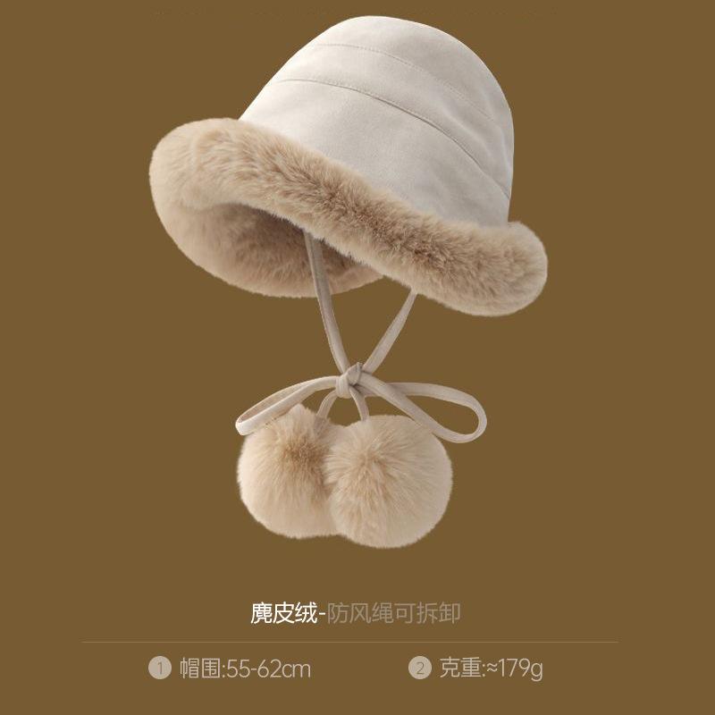 Осенне-зимняя утолщенная плюшевая шапка женская плюшевая панама с загнутыми краями, морозостойкая, элегантная, ветрозащитная, теплая, защита ушей, монгольская шапка-тазик