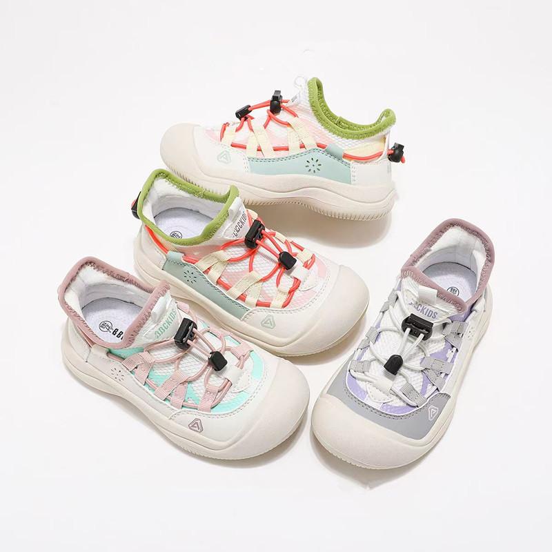 Girls Casual Shoes Mesh Breathable Kids Sports Shoes with Pull Rope 2025 New Children Running Shoes Thick Soft Sole Non-slip