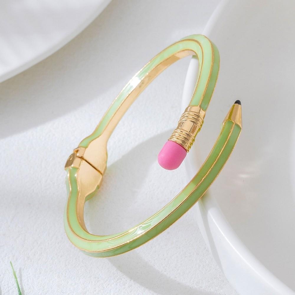 Unique Cross Enamel Bracelet Shiny Glitter Fashion Cuff Bracelet Stylish Pencil Bangle  Party