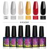 Набор гель-лаков PHOENIXY 8 мл, 4/6 шт., полуперманентные гибридные лаки с УФ-замачиванием для маникюра, базовое верхнее покрытие
