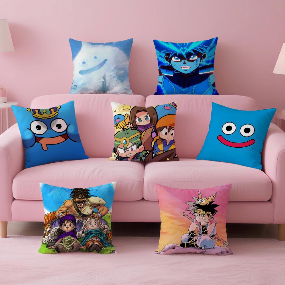 Cute Japanese Game DDragon Quest Slime Cushion Cover Pillow Case Soft Skin Friendly Fabric Concealed Zipper