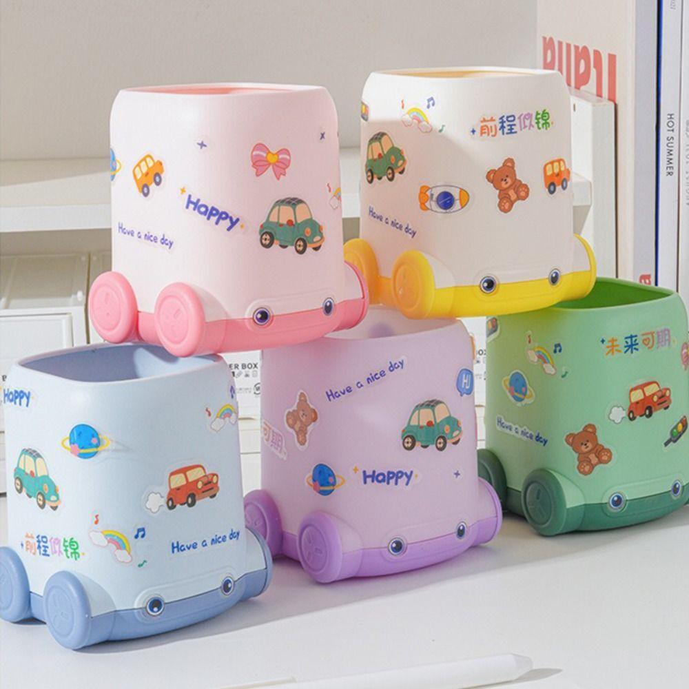 Car Shape Pen Container Multifunctional Desktop Organizer Stationery Storage Bucket  School Office
