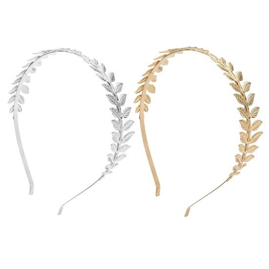 Греческая богиня повязка на голову с золотым листом ветка обруч для волос Корона свадебный головной убор аксессуары греческой богини