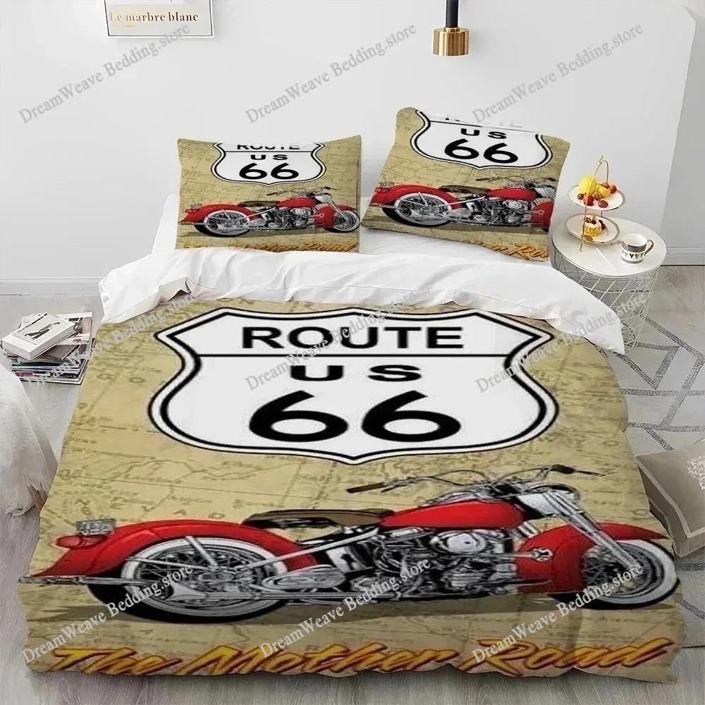 Historic Route 66,Mother Road,mãe Estrada Style Duvet Cover Pillow Case Bedding Set Quilt Cover Double Bed Home Textile