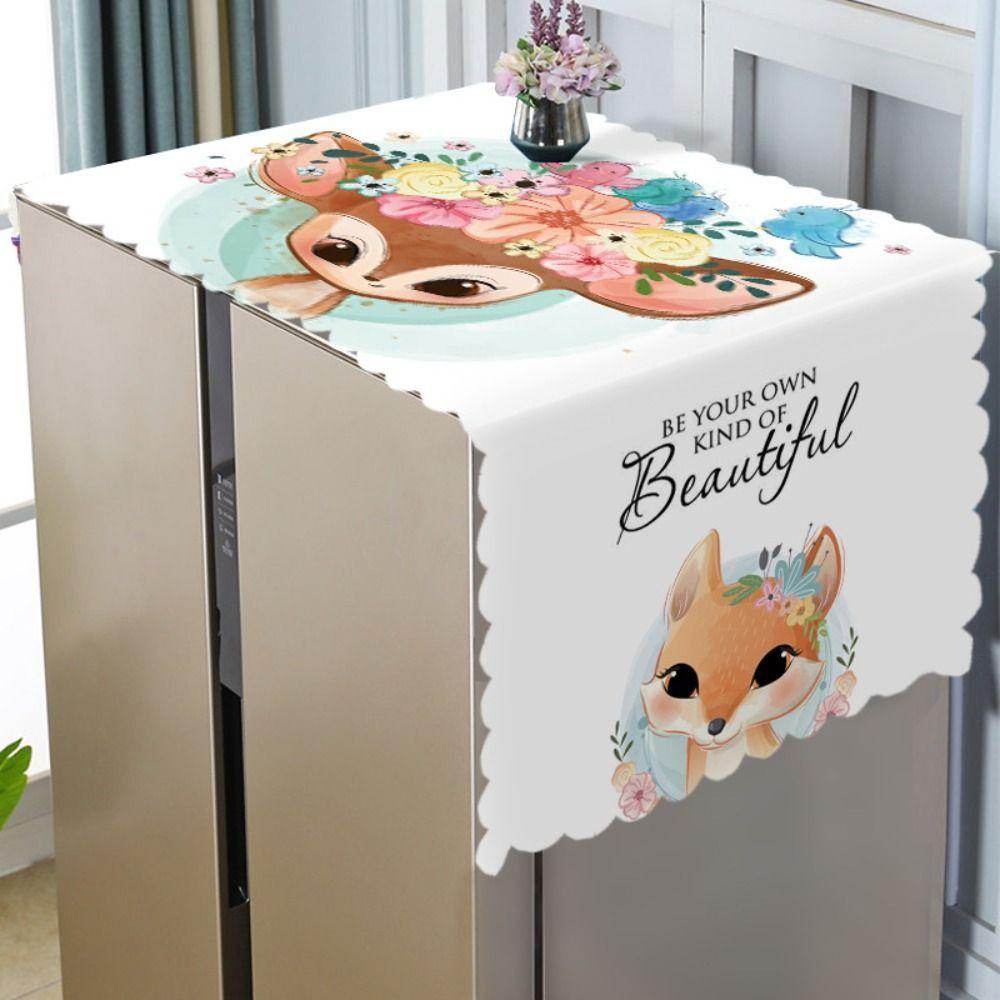 Waterproof Refrigerator Dust Cover Cartoon Refrigerator Cover Cloth Washing Machine Cover Kitchen