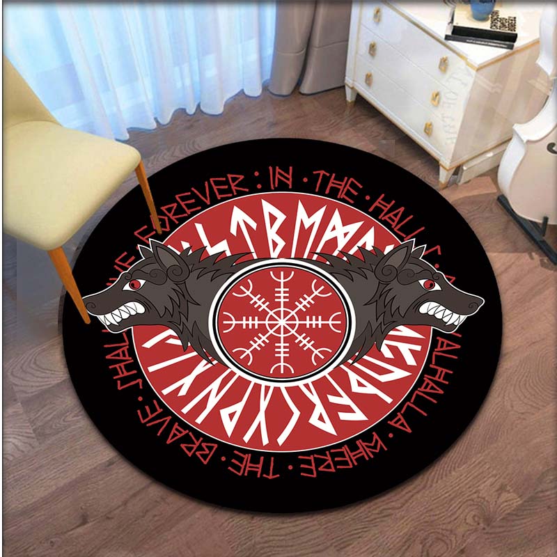 Viking Vegvisir круглый коврик ковер для йоги Нескользящий детский ковер для прихожей прикроватный кухонный ковер напольный коврик для детской комнаты