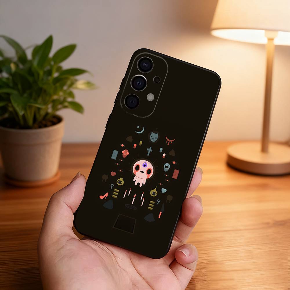 Чехол для телефона The Binding of Isaac для Samsung S25, S24, S21, S22, S23, S30, Ultra, S20, Plus, Fe, Lite, 5G Черный