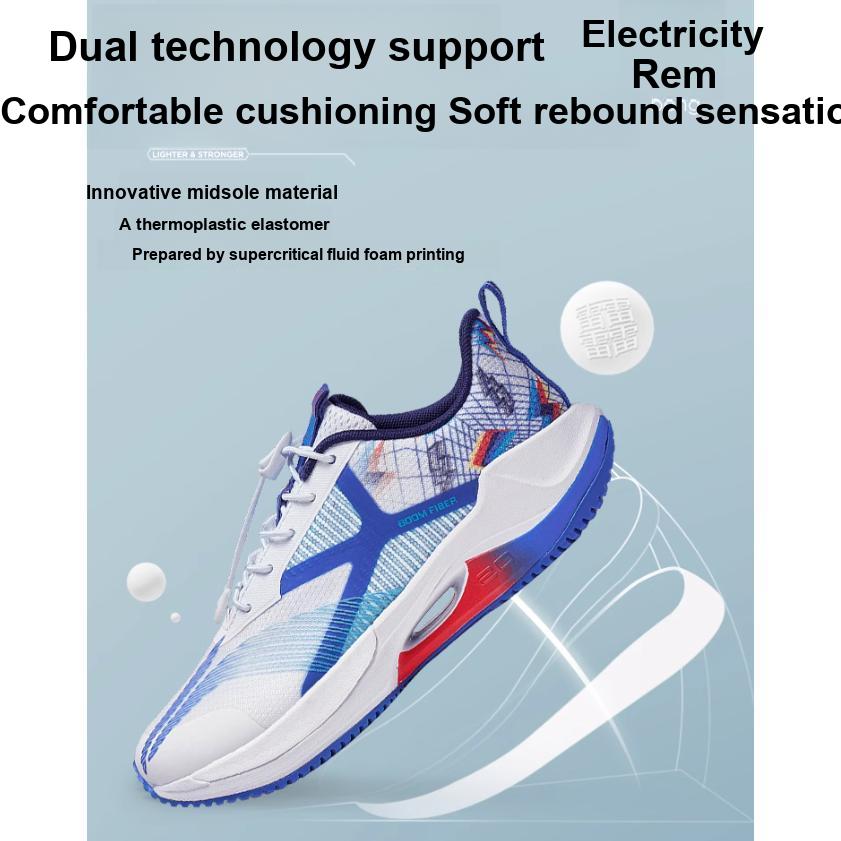Li Ning Youth Childrens Rebound Shock Absorbing Comfortable Running Shoes Kids Running Shoes Crystal-Blue YKFT046-9
