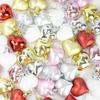 12pcs/box Christmas Pendant Plastic Heart-shaped Ornament Christmas Tree Ornaments DIY Home Decor Supplies New Year Party Gifts