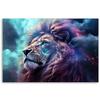 Canvas print, Lion Abstraction Blue