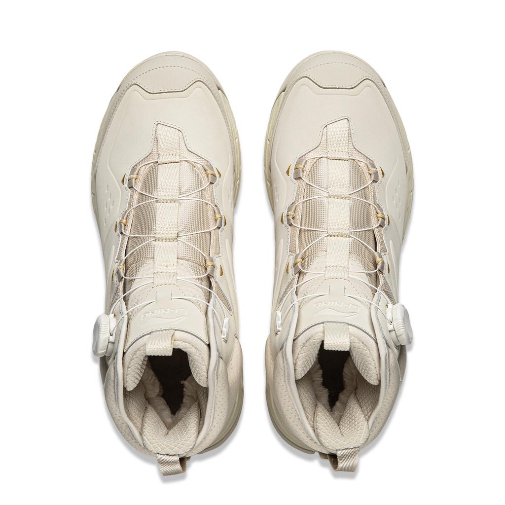 Li Ning Star Path 2 Амортизация Скользкие Устойчивые к истиранию Поддержка Средняя высота Повседневная обувь Унисекс Устричный серый AGLV283-1