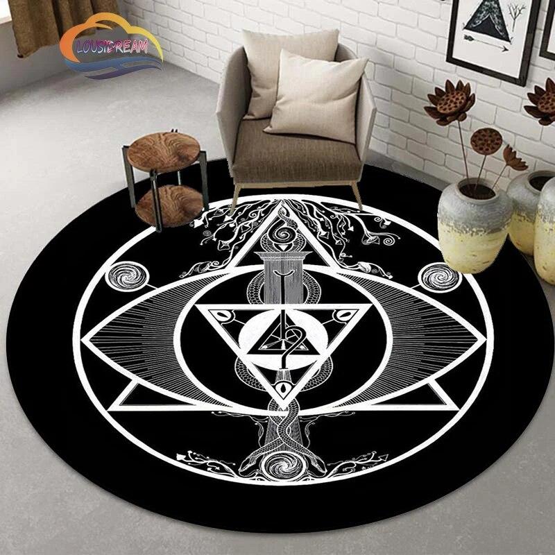 Коврик с символом пентакля, круглый ковер масонства, голова козла, доска для спиритических сеансов Сатаны с руками, коврик для оккультизма, коврик для колдовства, гот