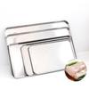 Stainless Steel Fruit Plate Heavy Duty Rectangle Loaf Pan Cake Dish Baking Tray Cookie Sheets