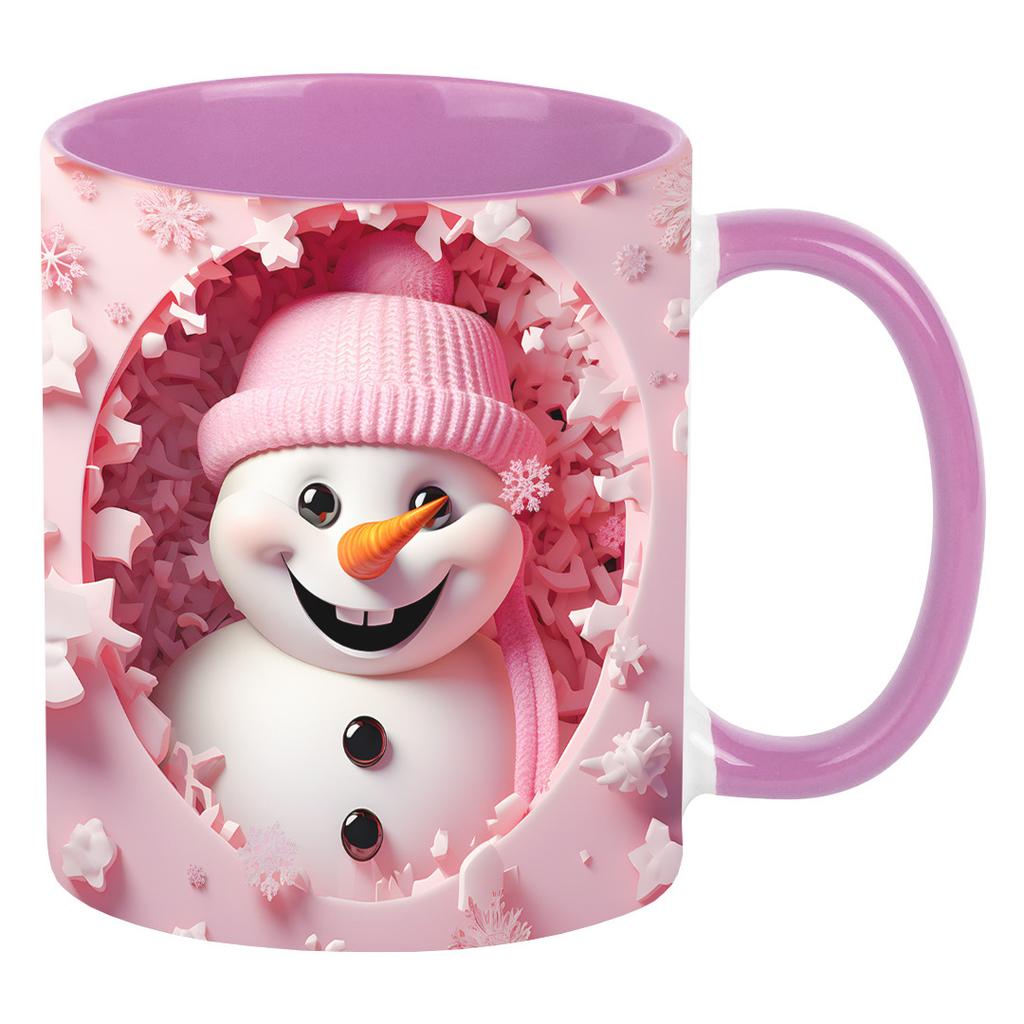 3D Новый год Рождество Рождественская керамическая кружка для кофе Цветная чашка для чая Снеговик
