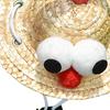 Соломенная шляпа для питомца с бамбуковым пропеллером-вертушкой, мини-плетеная соломенная шляпа для кошек, маленьких собак, мультяшная шляпа от солнца на Синко де Майо для улицы