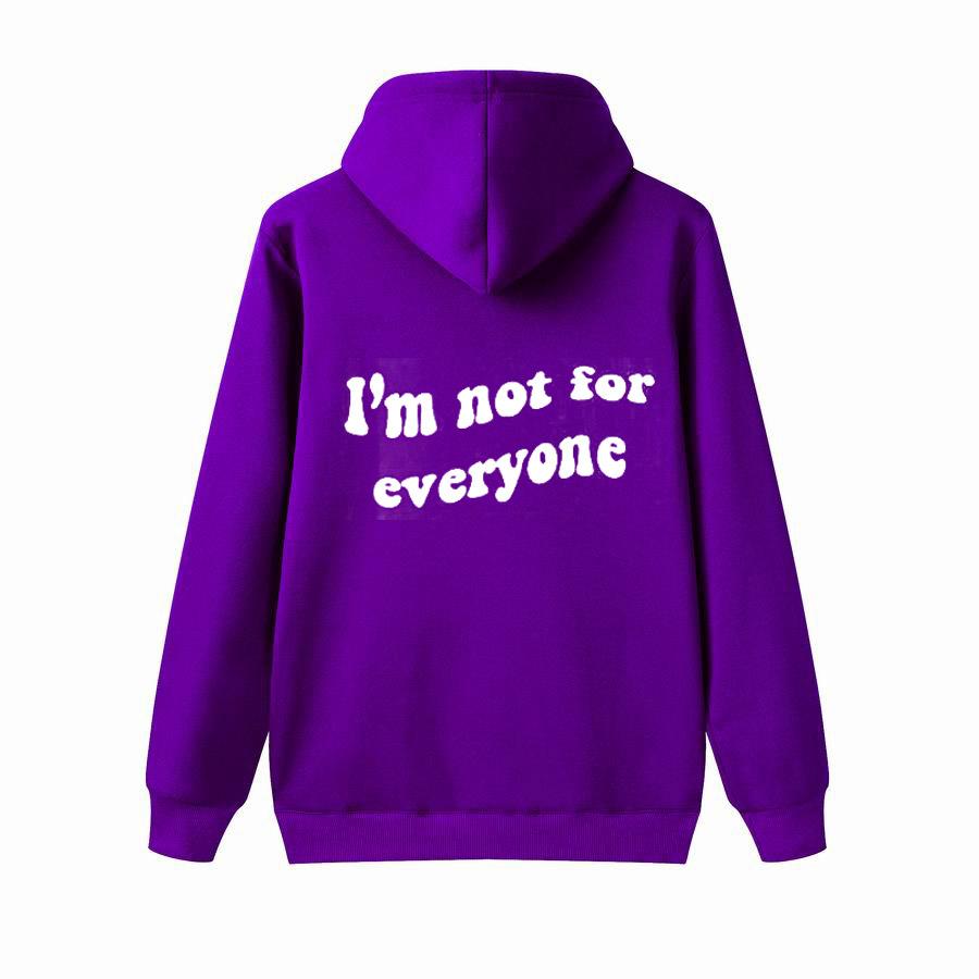 Autumn I'm Not for Everyone Letter Print Oversize Hoodies Women Casual Long Sleeve Hooded Sweatshirt Fashion Streetwear Hip Hop Pullover Tops