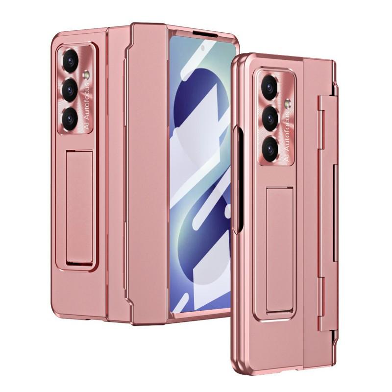 Z Fold 8 Ultra Case Foldable Cover With Pen Slot Shockproof Invisible Stand Electroplated Anti-fingerprint PC Material