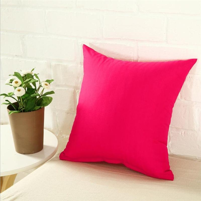 Candy Color Cushion Cover Solid Color Pillow Case Cover Decorative Pillowcase Seat Car Cushion Cover Pillow Case Home Supply