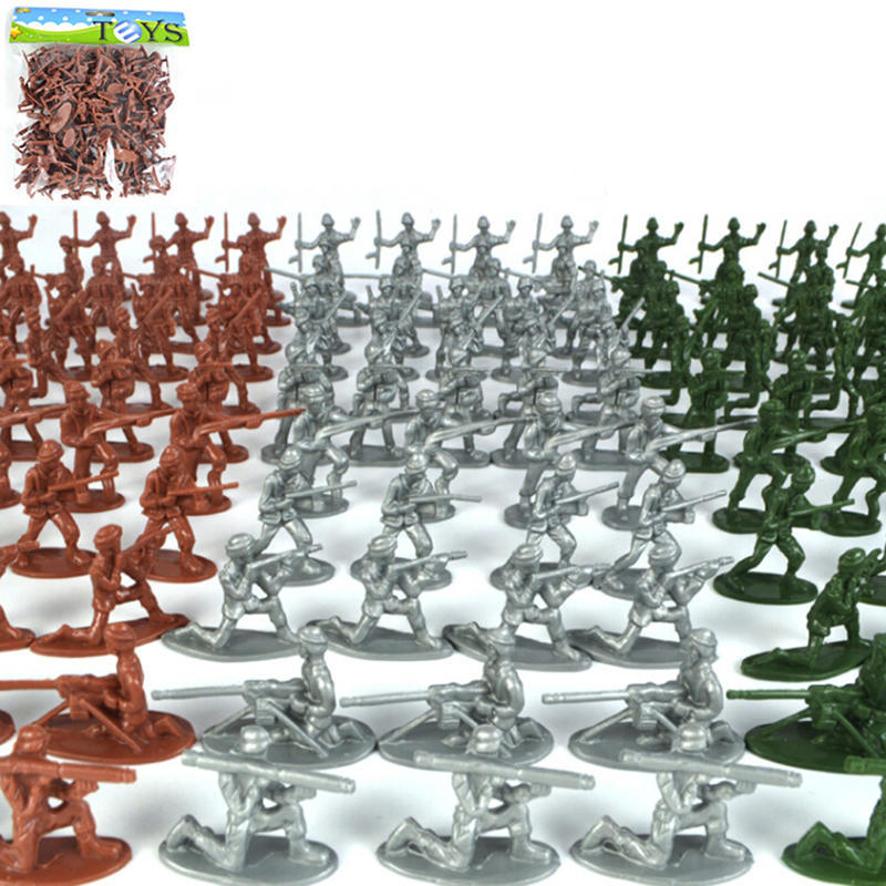 100 шт./компл. мини-солдат для детей, игрушки, классические военные игры, реквизит, случайный цвет