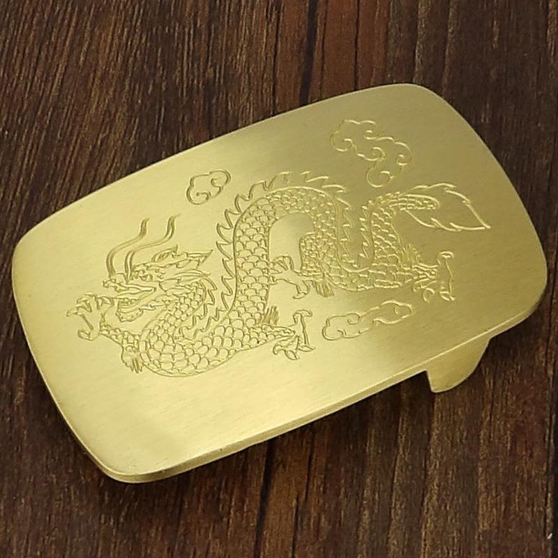 Zodiac Pure Copper Belt, Button Head Men's 3.8 Belt, Head Brass Solid Full Brass Belt Head Clip