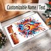 Music Theme Crystal Velvet Rug Personalized Custom Name Text Soft Floor Mat Home Decor