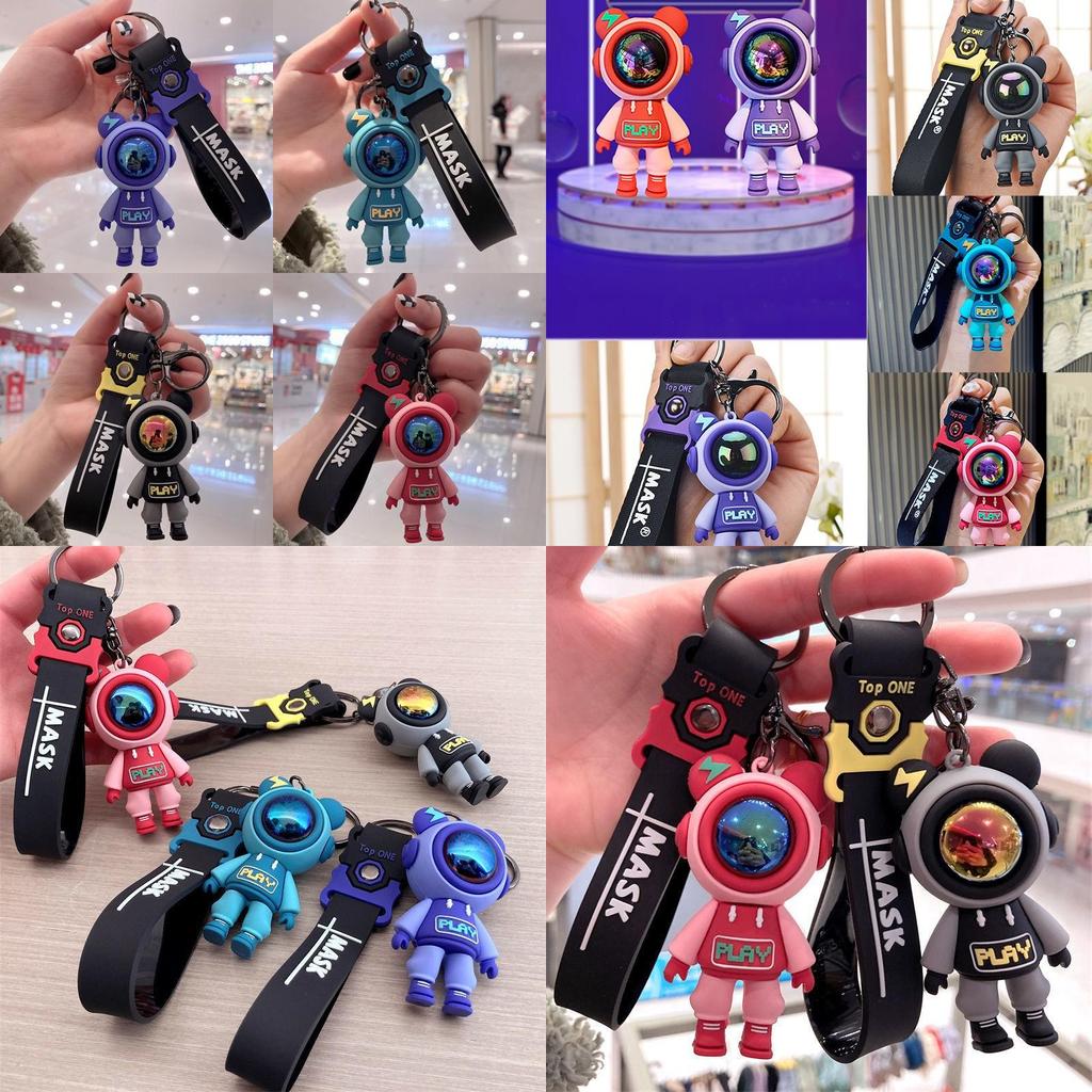 Высококачественный силиконовый брелок-кольцо в виде космонавта