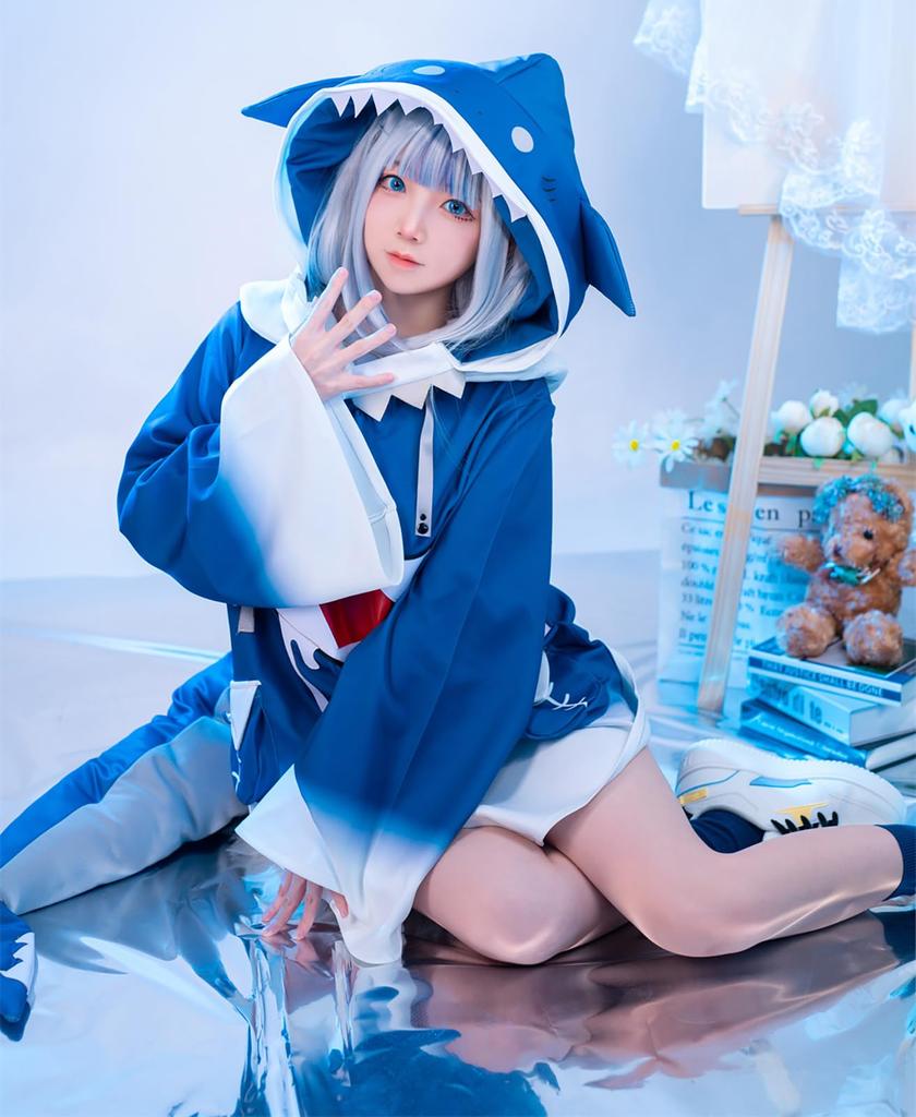 VTuber Cosplay Gawr Gura Cosplay Costume VTuber Cosplay Shark Cosplay Costume Gawr Gura Virtual YouTuber VTuber Cosplay Flat Shark Hololive [NOKIJP]