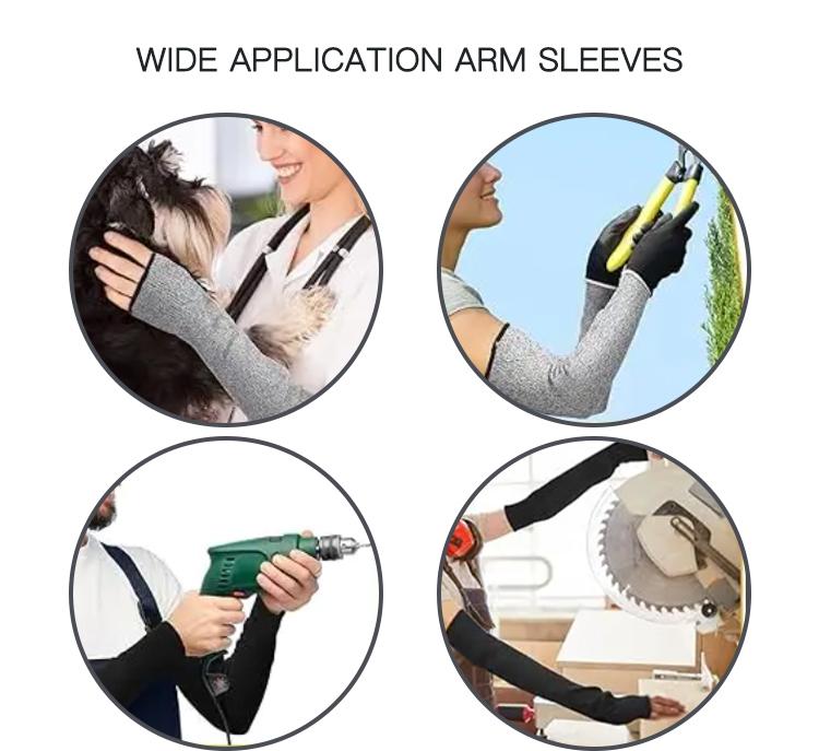 45CM 5-Level HPPE Protective Sleeves with Lengthened Anti-Cutting Arm Protector Abrasion and Tear Resistant Flexible