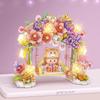 Romantic Flower Swing Building Block With Lights Creative DIY Simulation Architecture Building Bricks Toy Gifts For Kids