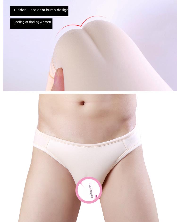 Transgender One-Piece Underwear with Concealed Fake Vagina for Men