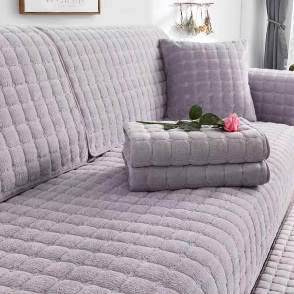Anti-Slip Quilted Sofa Cover Check Pattern Furniture Protector New Couch Slipcover Home Decor