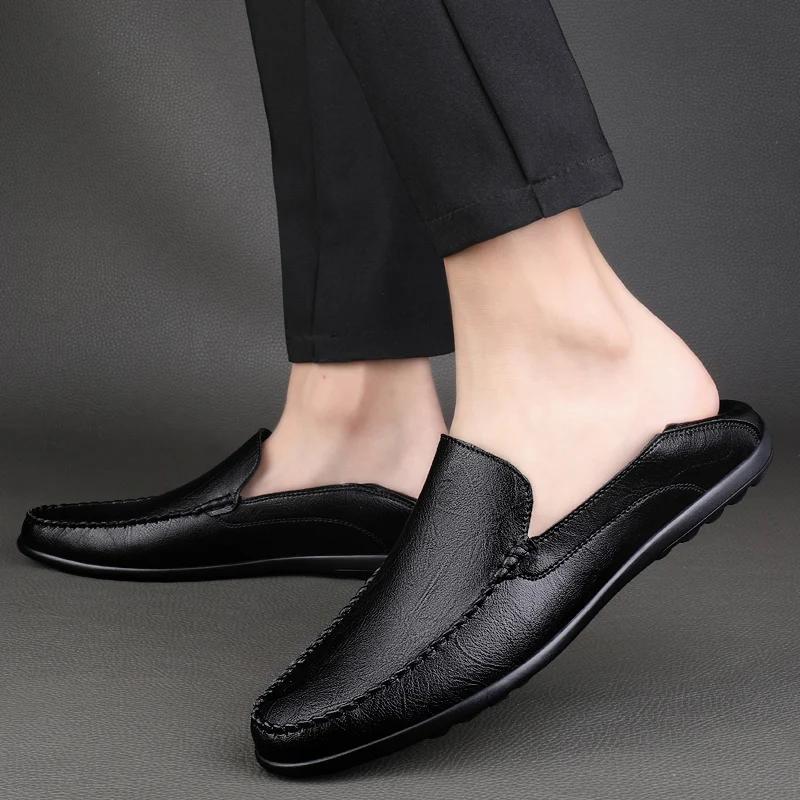 Fashion Men Shoes Genuine Leather Mens Loafers Spring Autumn Business Slip-On Wedding Formal Dress Male Shoes Men Driving Moccasins