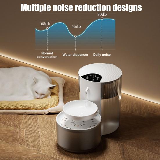 Автоматический фонтанчик для домашних животных объемом 3 л, умный беспроводной диспенсер для воды для домашних животных, разделение сточных вод, безфильтровая миска для кошек и маленьких собак