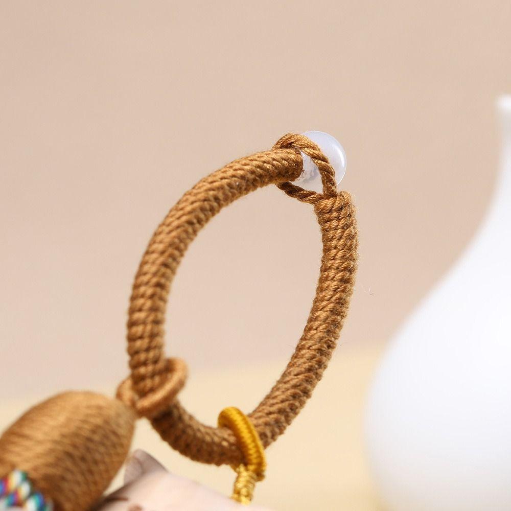 Beads Wooden Carved Cat Keychain Cartoon Animal Carved Cat Keyring  Students