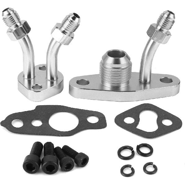 Turbo Oil Feed Inlet Flange Turbo Oil Return Flange Turbo Oil Feed Flange Water Return Discharge Kit 312‑07006‑003 Fit for CT9 CT12 CT20 Auto
