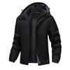 Large Size Winter Outdoor Windproof Water-proof Jacket Men's Fleece Thickened Hooded Casual Jacket