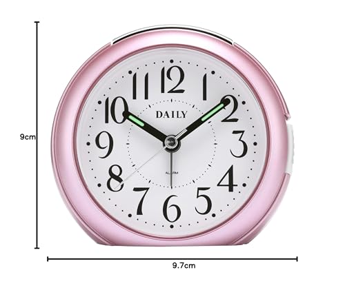 RHYTHM Alarm Clock Analog Small Cute Continuous Second Hand Pink DAILY RA21DN 8REA21DN13
