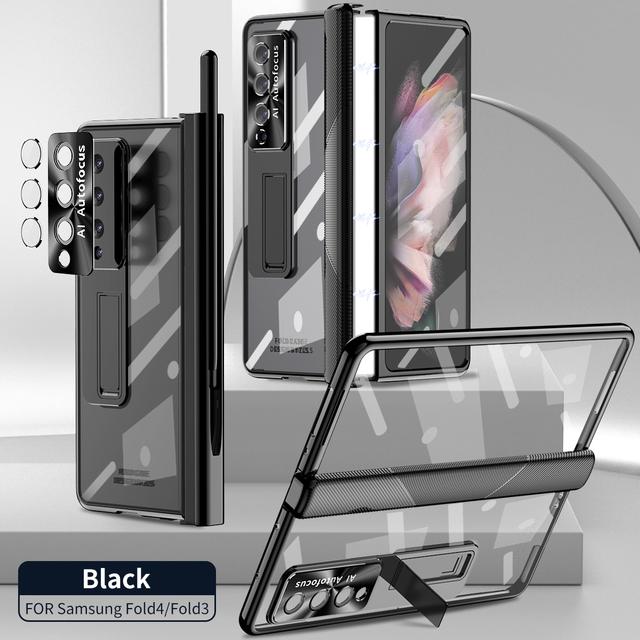 Магнитный кронштейн для Samsung Galaxy Z Fold 3 Fold 4 Покрытие корпуса Жесткий слот для ручки Шарнир Защитная пленка Крышка