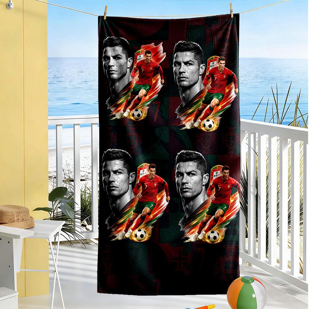 Cristiano Ronaldo Beach Towel Super Soft & Absorbent Comfortable Lightweight Portable for Swimming,Beach,Camping, Travel, Beach Accessories,Gym