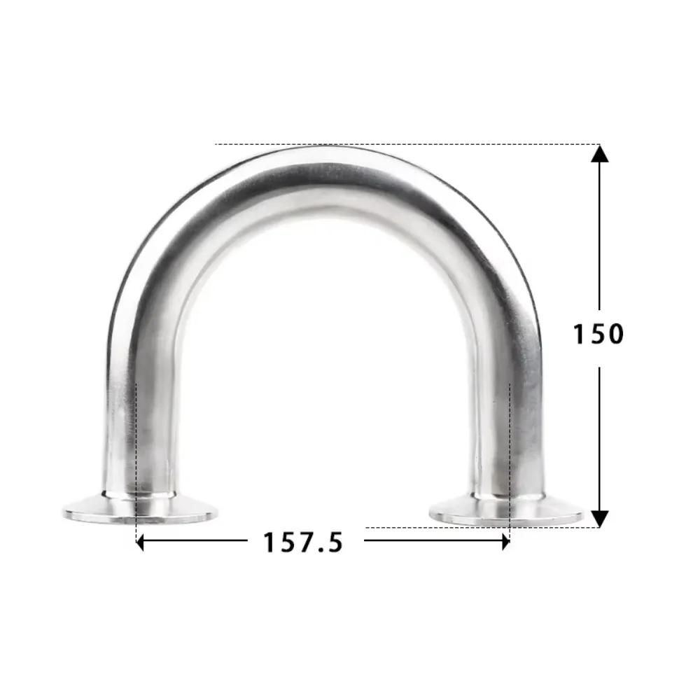 19 25 32 38 45 51 мм Наружный диаметр трубы x 1,5" 2" Зажим Tri Clamp Угольник 180 градусов Нержавеющая сталь 304 316 Санитарный фитинг для труб Домашнее пивоварение
