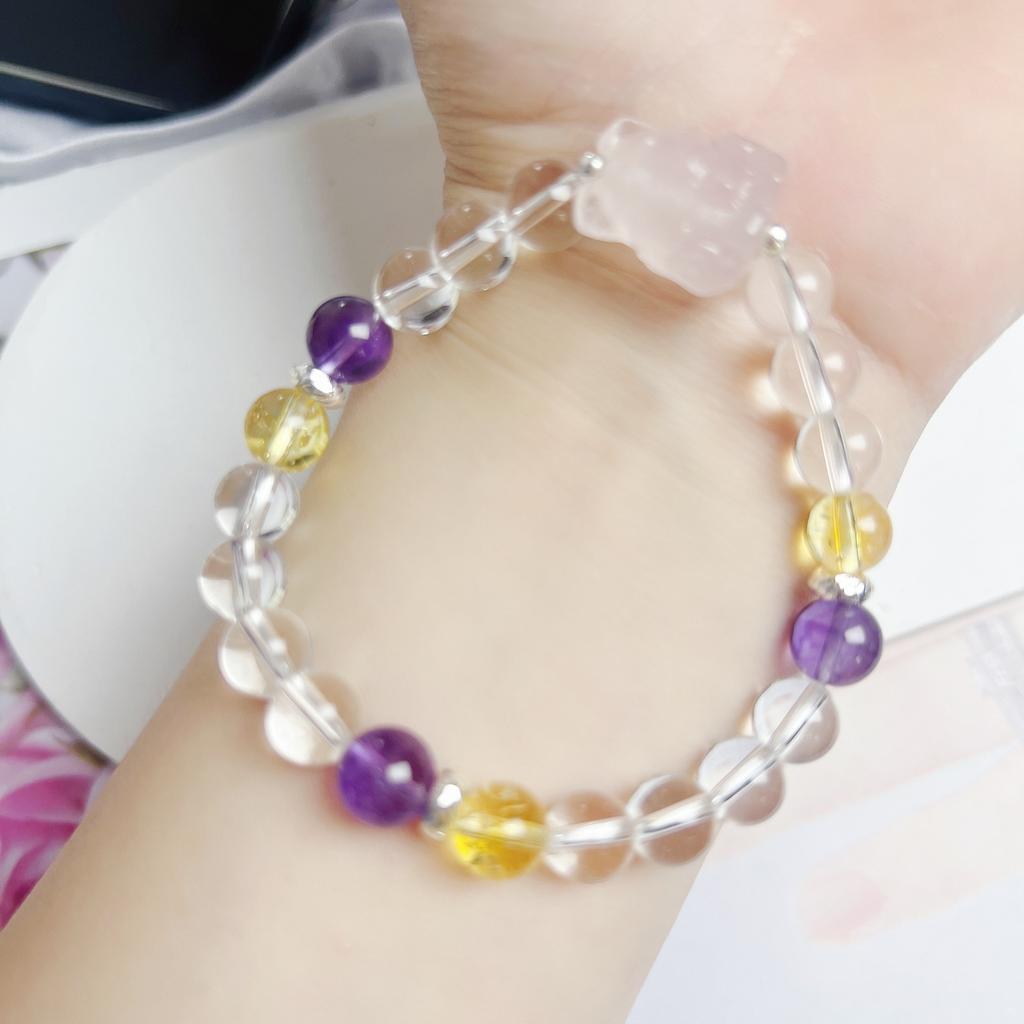 White Crystal Bracelet Blue Citrine Bracelet Bangles Women Fashion Jewelry Accessories Gift