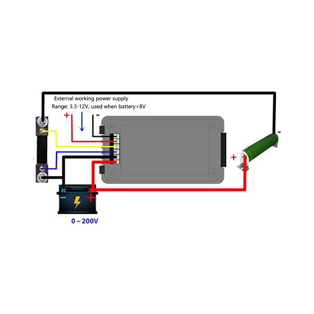 Шунт 100А ЖК-дисплей Монитор батареи постоянного тока 0-200В Вольт Ампер для автомобиля, дома на колесах, солнечной энергии