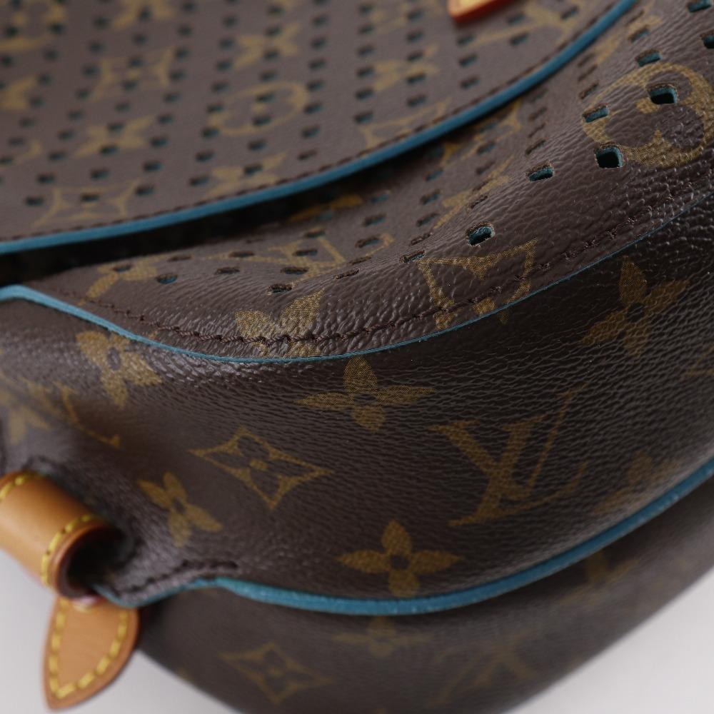 LOUIS VUITTON Saumur PM Shoulder Bag M93998 Tyu Luco Words Brown Monogram Perfo Women Used