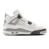 Кроссовки Air Jordan 4 Retro OG GS White Cement 2025 Kids Tech-Grey Black Fire-Red IB4171-100