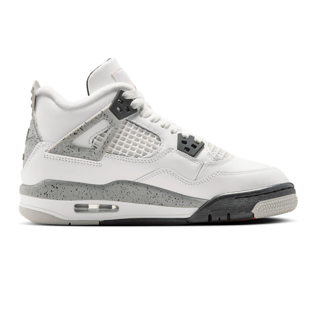 Кроссовки Air Jordan 4 Retro OG GS White Cement 2025 Kids Tech-Grey Black Fire-Red IB4171-100