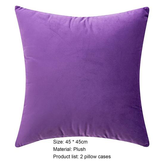 2 шт., высококачественные наволочки, против морщин, прочные, не выцветают, удобные, плюшевые, квадратные чехлы на подушки