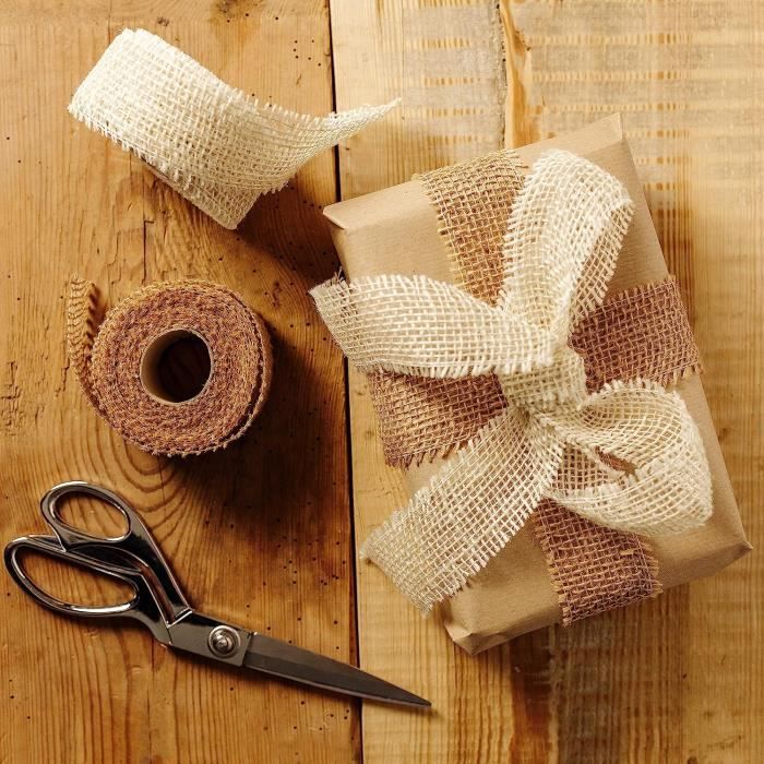 Джутовый скатерть-дорожка - CREATIVE DECO - Набор из 2 шт. - Белый - 5 см x 5 м - Декор для свадьбы