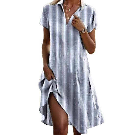 Женское платье в стиле бохо с цветочным принтом, летнее повседневное платье миди с V-образным вырезом и коротким рукавом, свободное платье-трапеция для пляжного отдыха